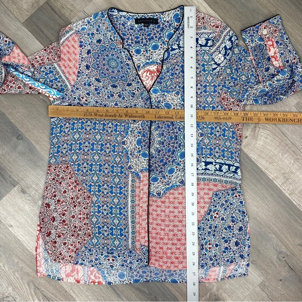 Sanctuary Multi Patchwork Print Button Front‎ Blo… - image 11